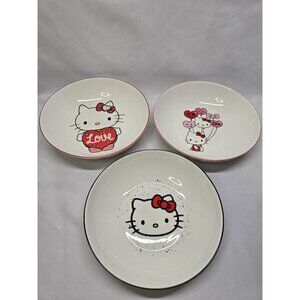 Hello Kitty Valentines & Casual Ceramic Dinner Bowls Sanrio Lot Of 3-See Info